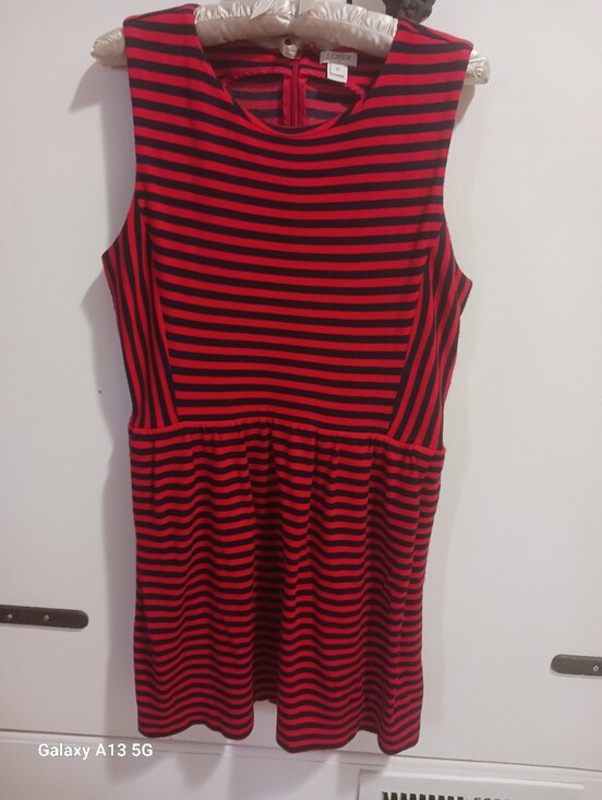 J. Crew Dresses & Skirts - JCrew Redand Navy Strip Pocket Dress